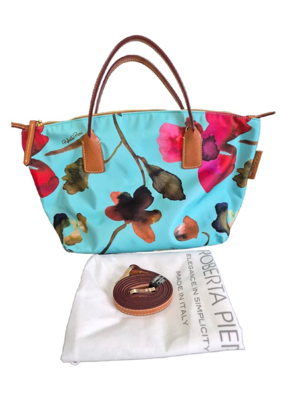 Roberta Pieri Flower Robertina Tote w/ long handle & Dust Bag PRICE FIRM